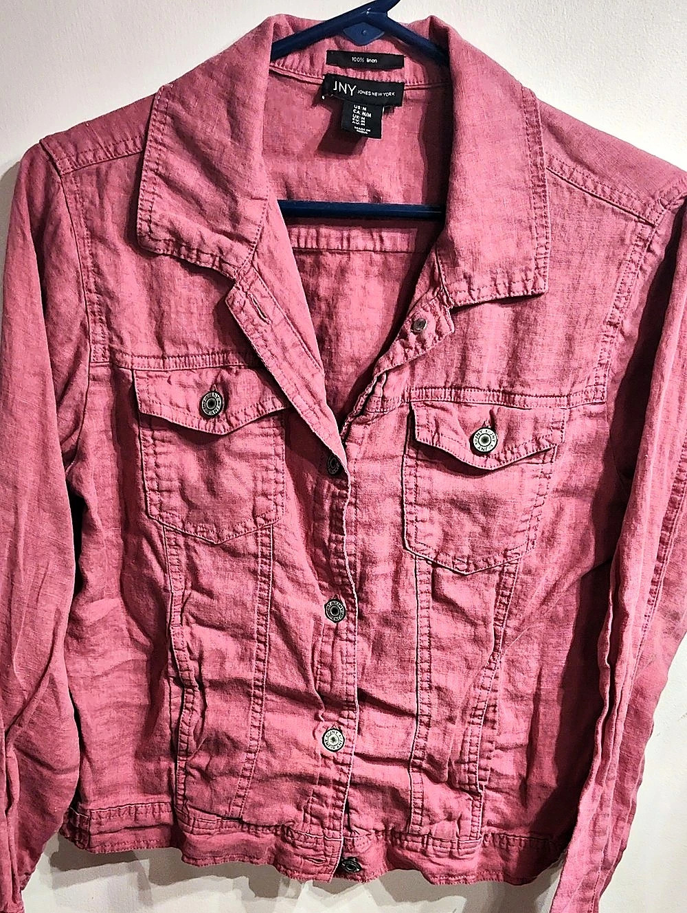 Jones New York JNY Jones New York 100% European Flax Linen Trucker Jacket JNY